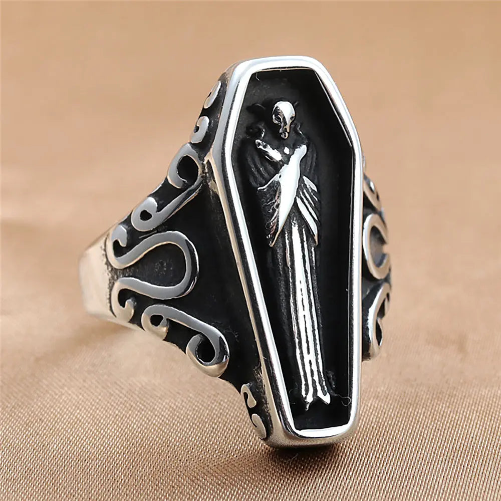 Vampire Coffin Stainless Steel Ring - Vrafi Jewelry