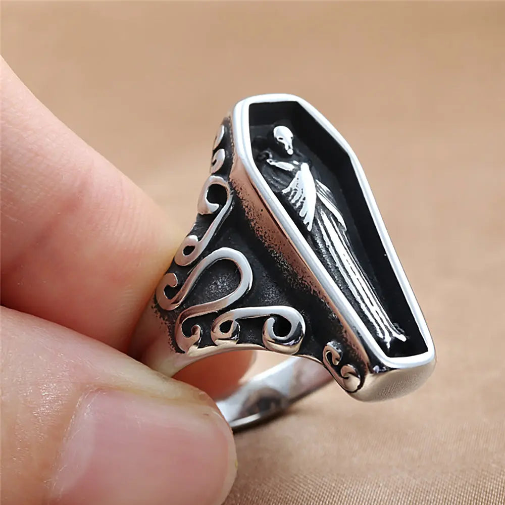 Vampire Coffin Stainless Steel Ring - Vrafi Jewelry
