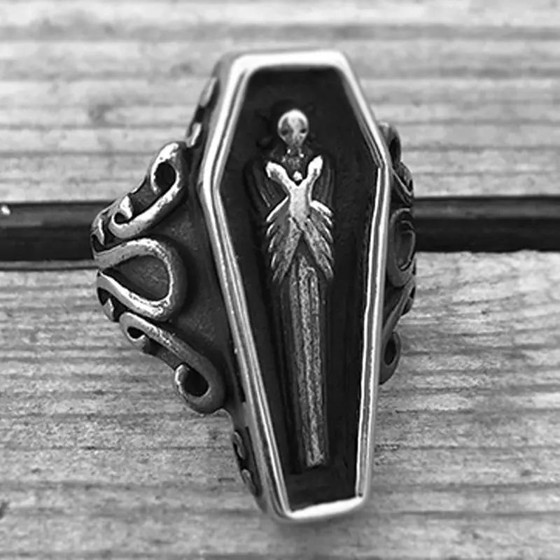 Vampire Coffin Stainless Steel Ring - Vrafi Jewelry
