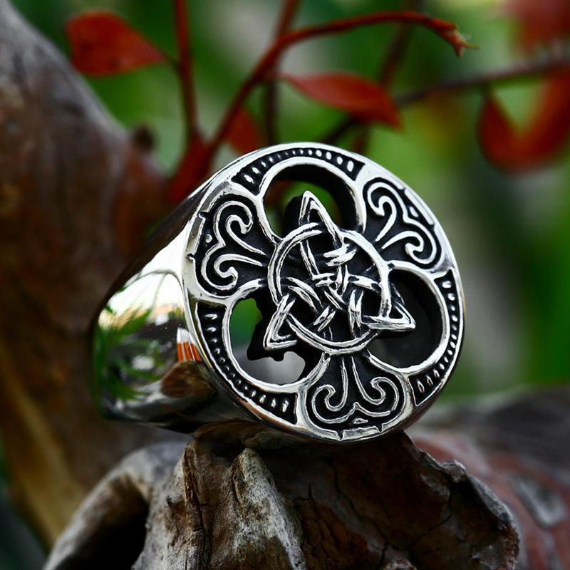 Viking Celtic Knot Stainless Steel Ring-Vrafi Jewelry