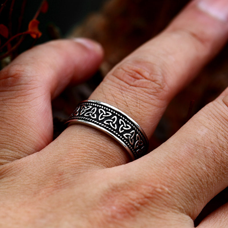 Viking Celtic Knot Stainless Steel Ring-Vrafi Jewelry