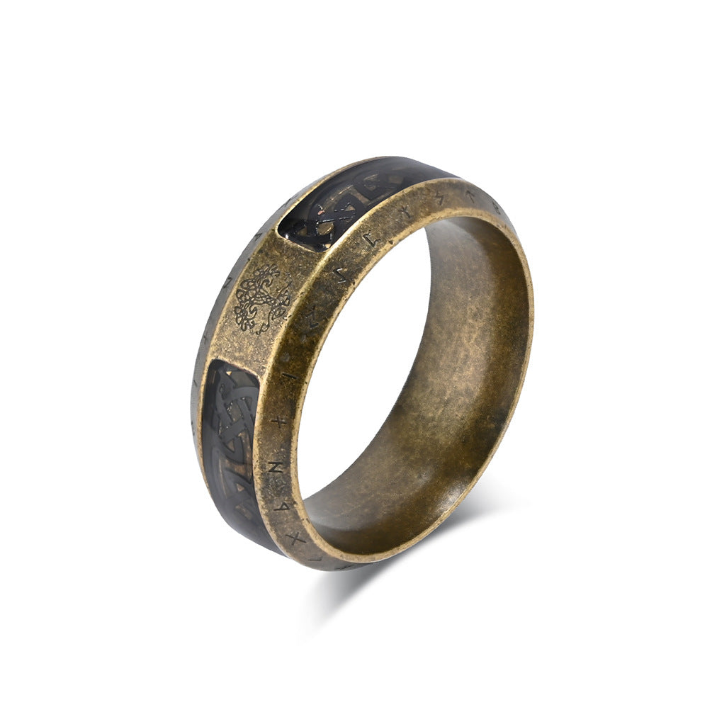 Anello con sigillo minimalista in acciaio inossidabile intagliato