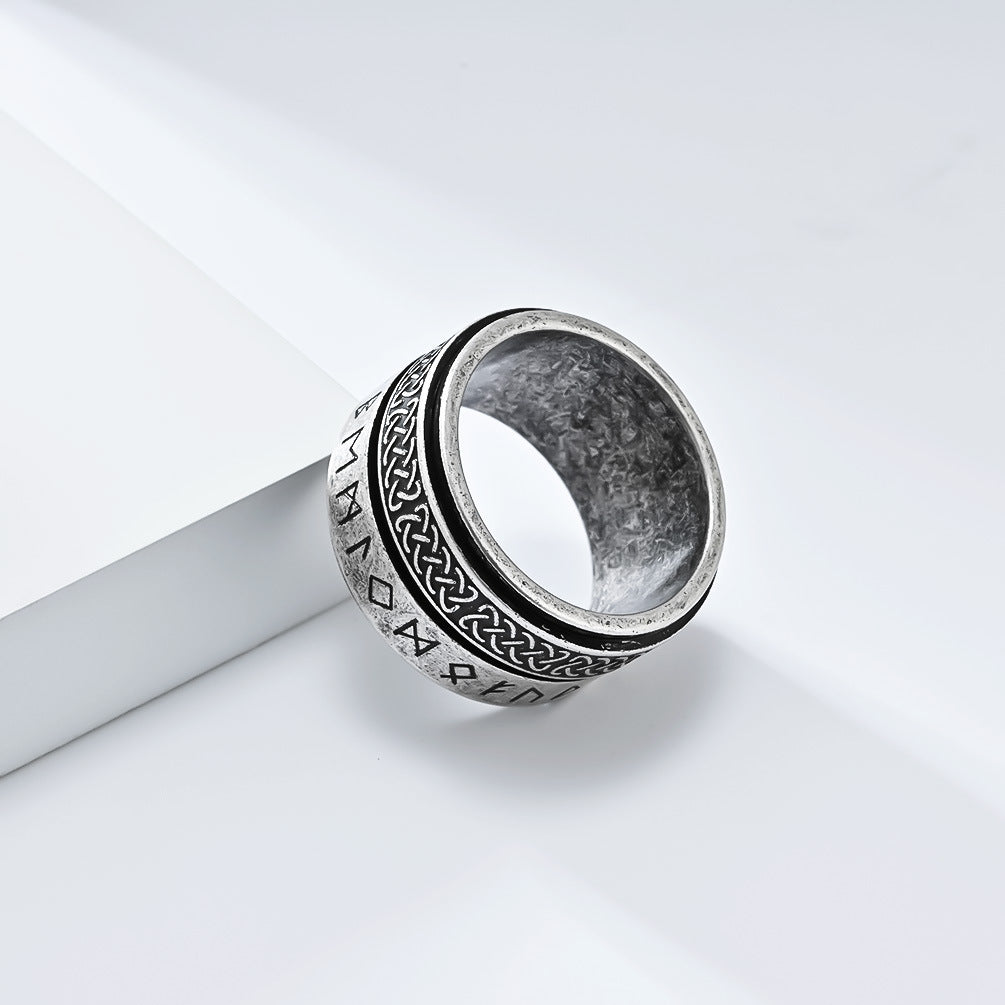 Anello con sigillo minimalista in acciaio inossidabile intagliato