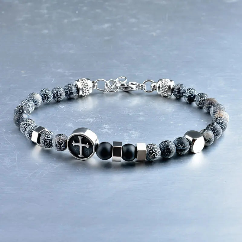 Vintage Cross Pattern Stainless Steel Bracelet Vrafi Jewelry