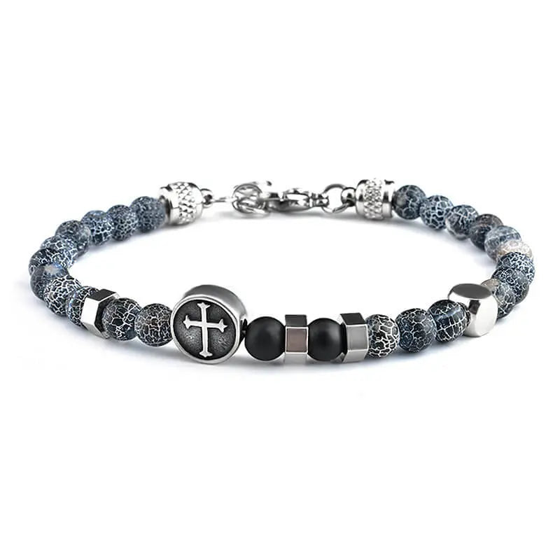 Vintage Cross Pattern Stainless Steel Bracelet Vrafi Jewelry
