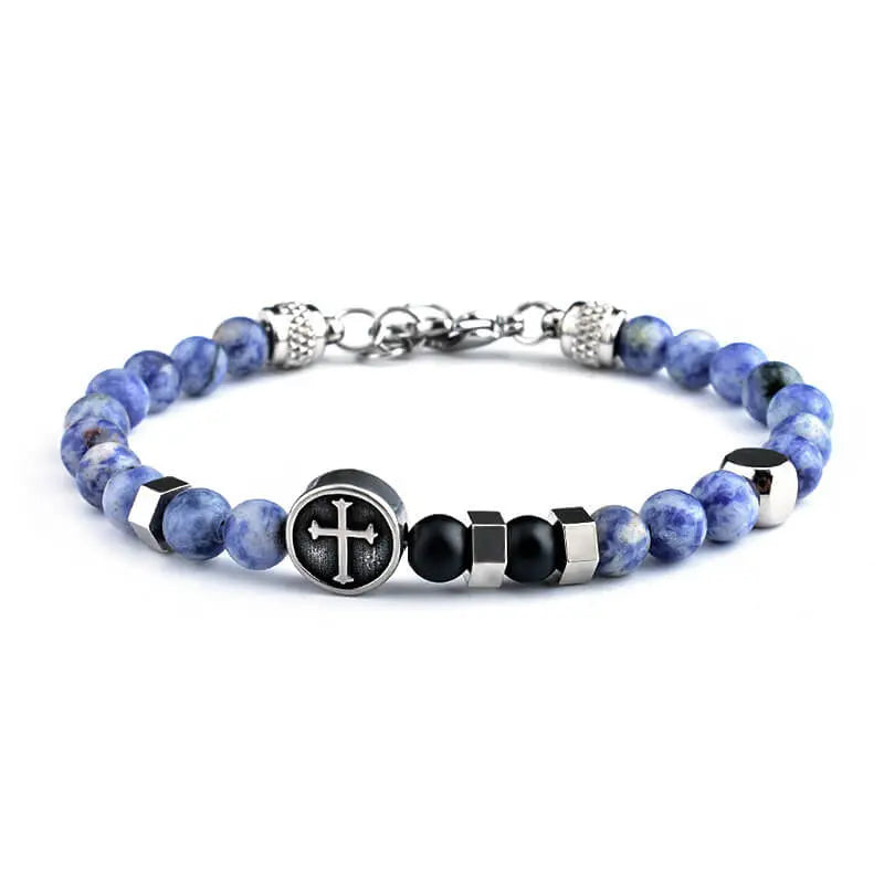 Vintage Cross Pattern Stainless Steel Bracelet Vrafi Jewelry