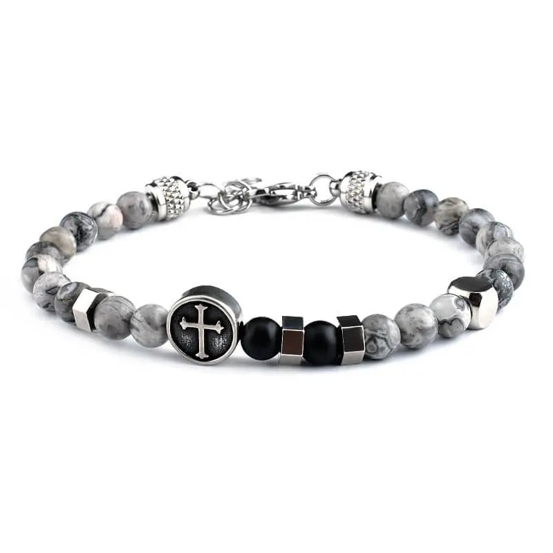 Vintage Cross Pattern Stainless Steel Bracelet Vrafi Jewelry