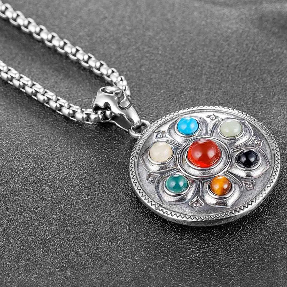 Vintage Distressed Stainless Steel Pendant VRAFI