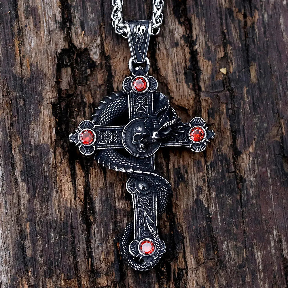 Vintage Winged Dragon Inlaid Stone Pendant - Vrafi Jewelry