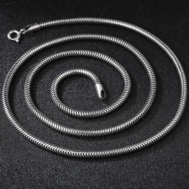 Vintage snake bone 925 silver necklace VRAFI