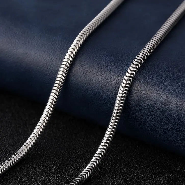 Vintage snake bone 925 silver necklace VRAFI