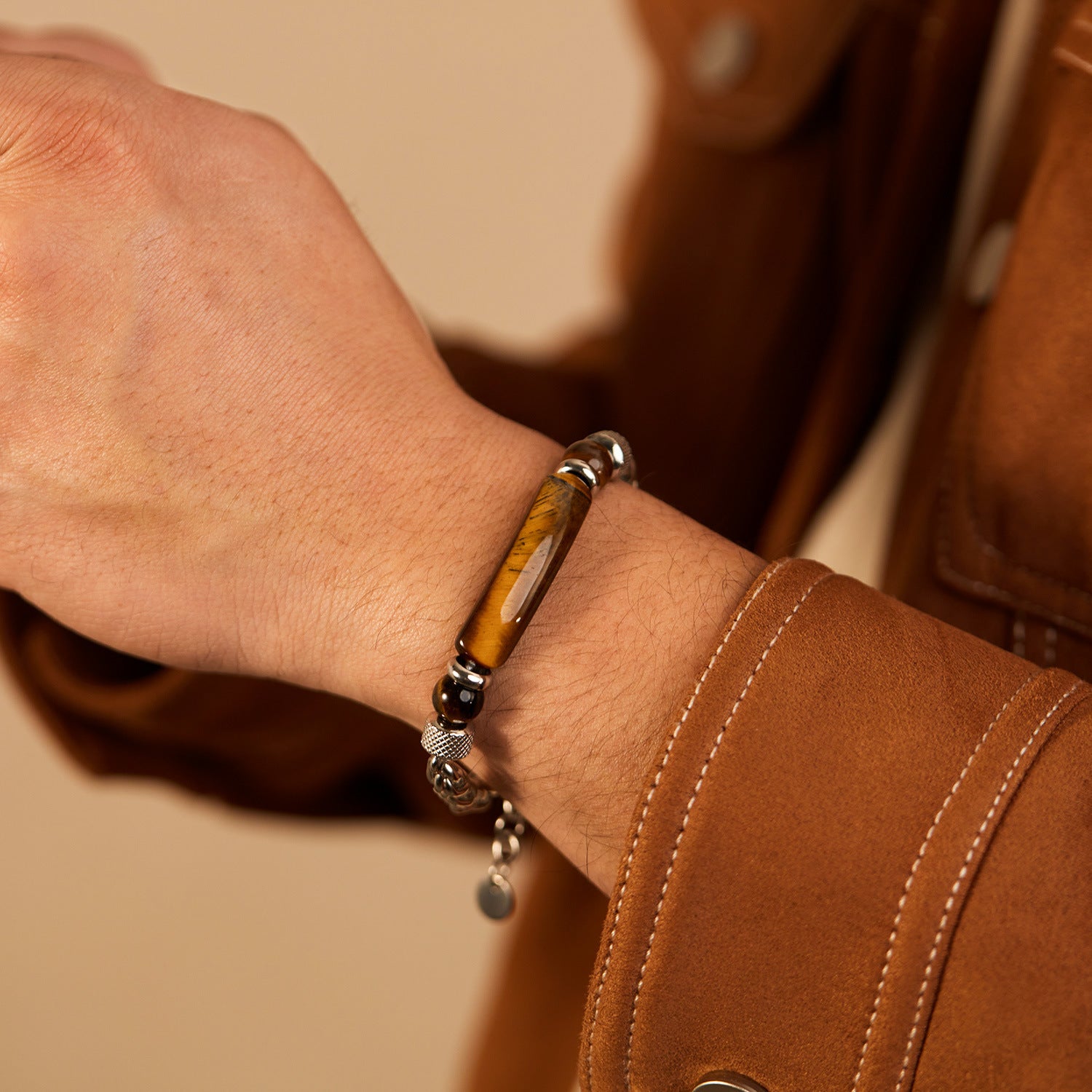 Bracciale in acciaio inossidabile con maglie bizantine