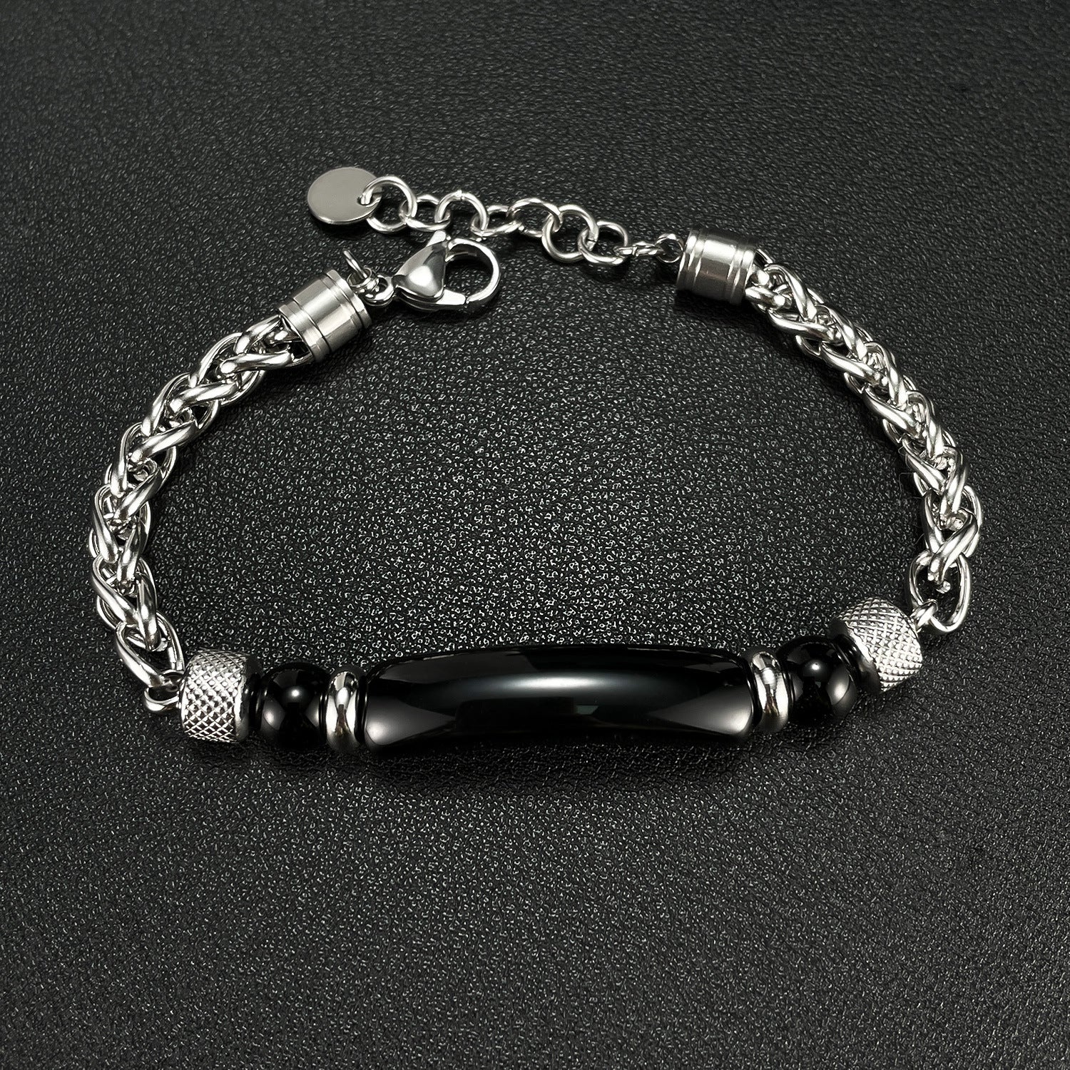 Bracciale in acciaio inossidabile con maglie bizantine