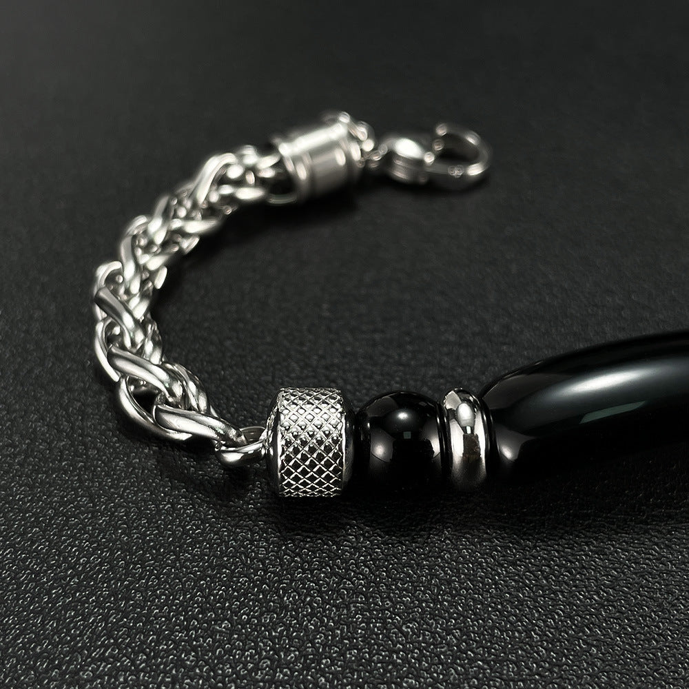 Bracciale in acciaio inossidabile con maglie bizantine