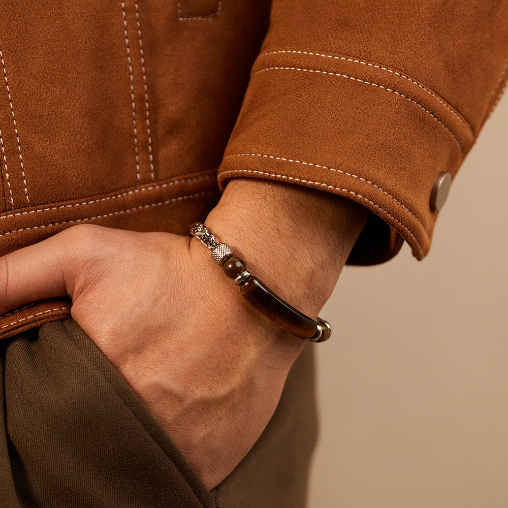 Bracciale in acciaio inossidabile con maglie bizantine