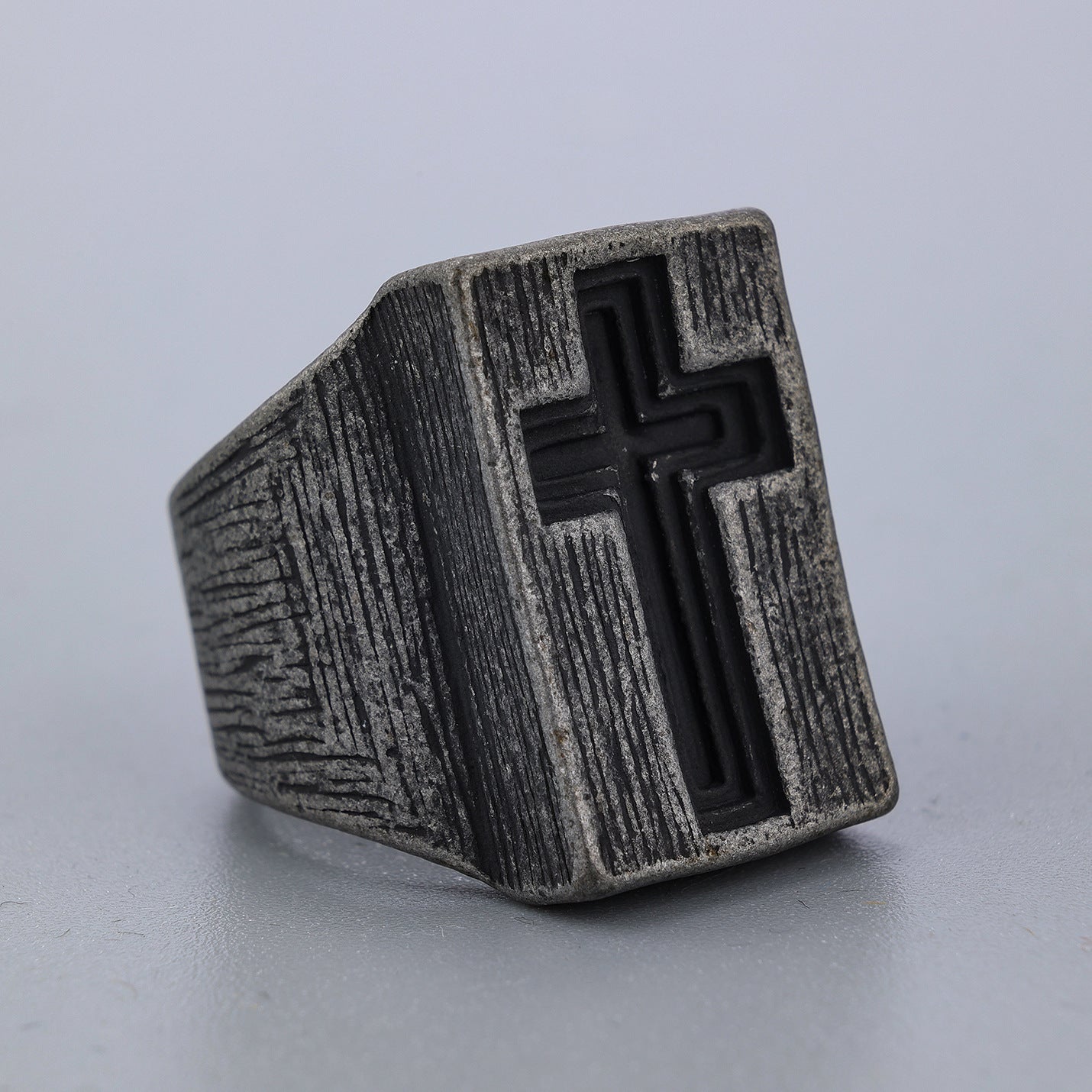 Vintage Cross Stainless Steel Ring-Vrafi Jewelry