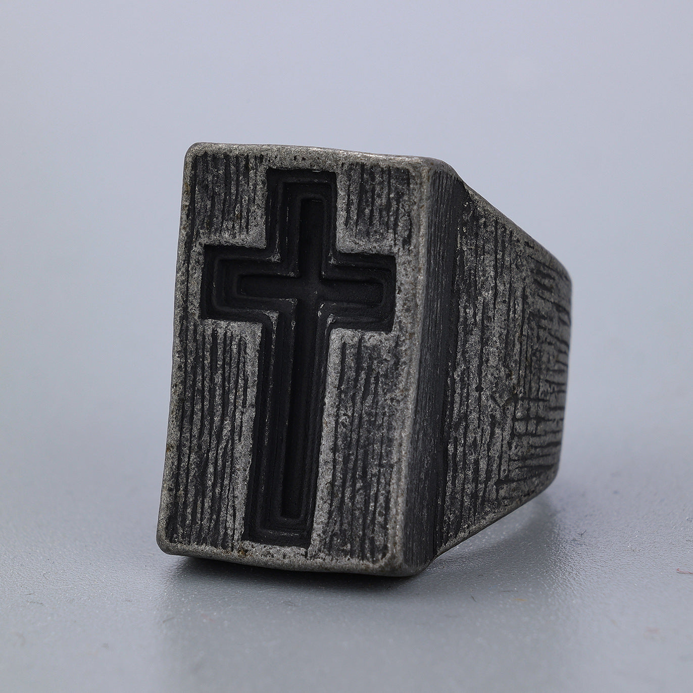 Vintage Cross Stainless Steel Ring-Vrafi Jewelry
