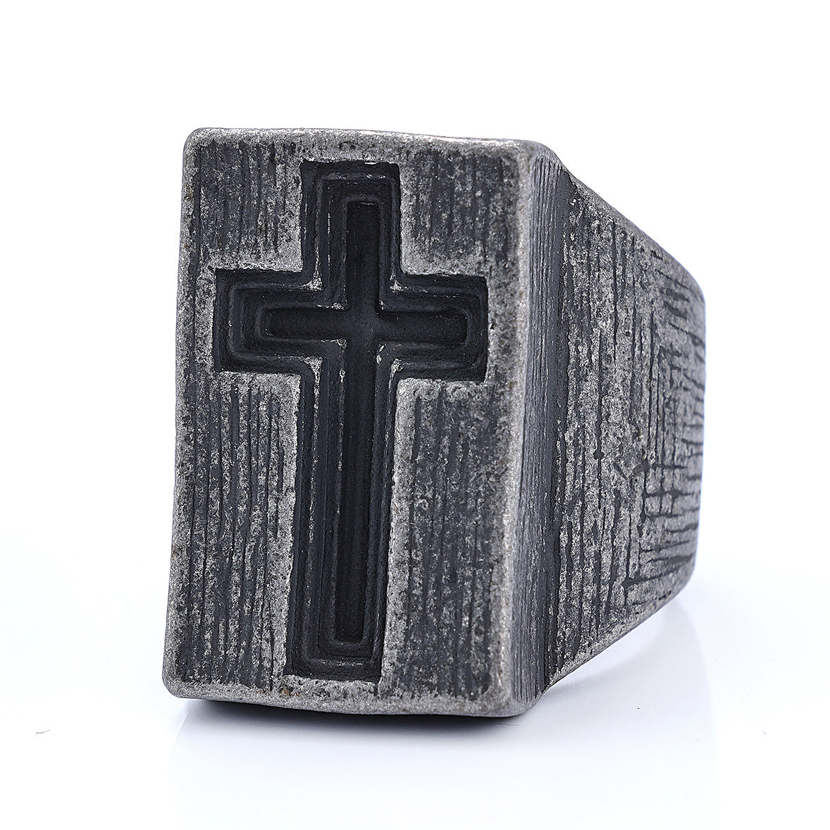 Vintage Cross Stainless Steel Ring-Vrafi Jewelry