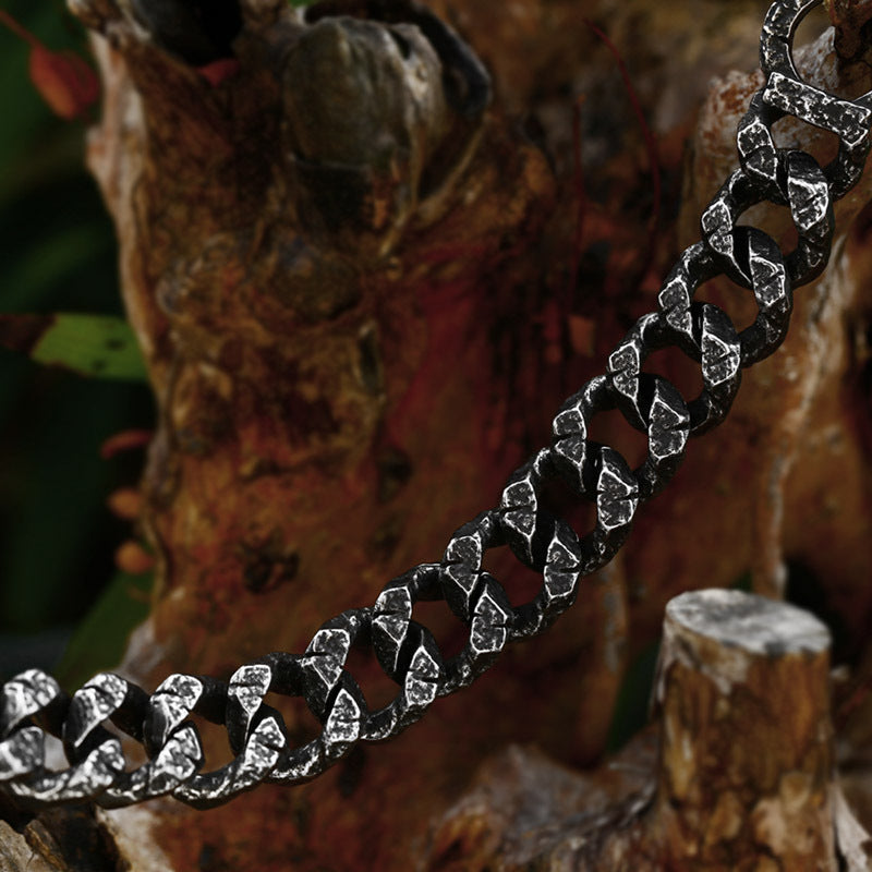 Vintage Engraved Cuban Bracelet