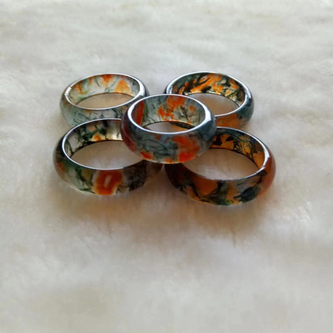 Anillo de acero inoxidable negro turquesa