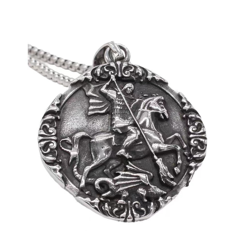 Saint George and the Dragon Round Pendant
