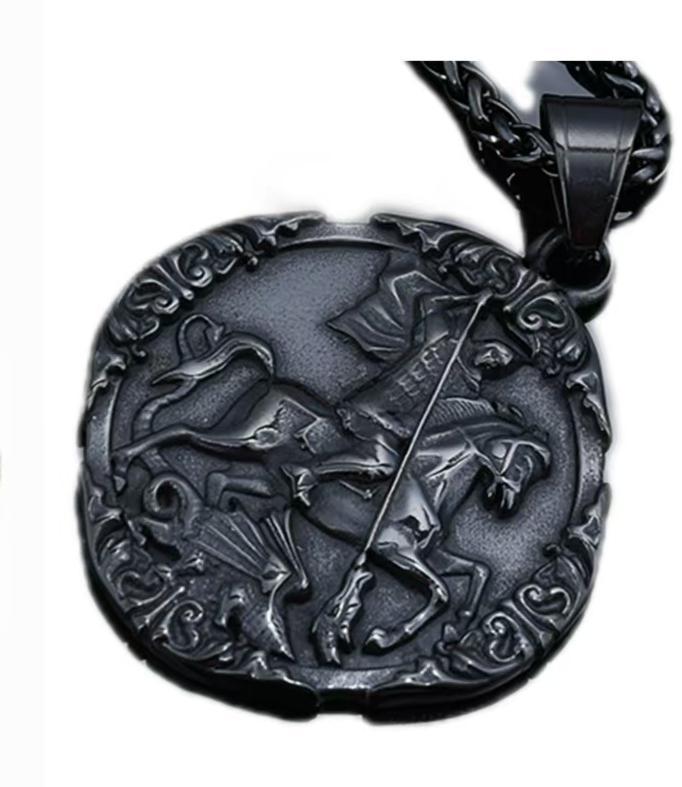 Saint George and the Dragon Round Pendant