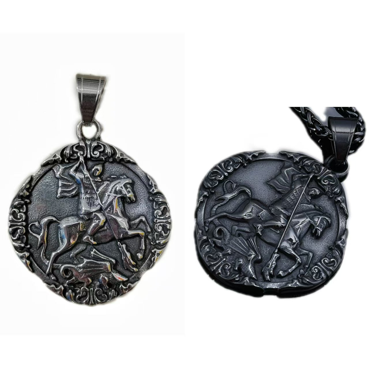 Saint George and the Dragon Round Pendant