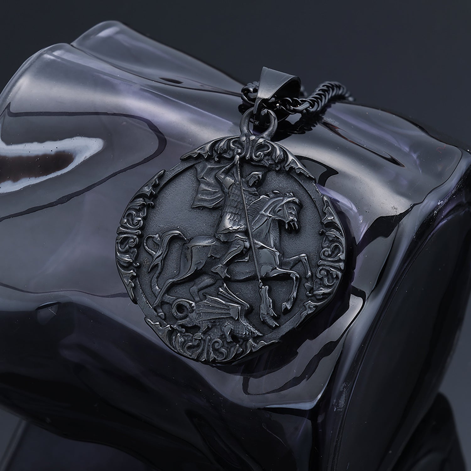 Saint George and the Dragon Round Pendant