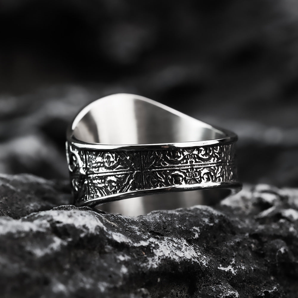 Vintage Motorcycle Style Skull Stainless Steel Ring