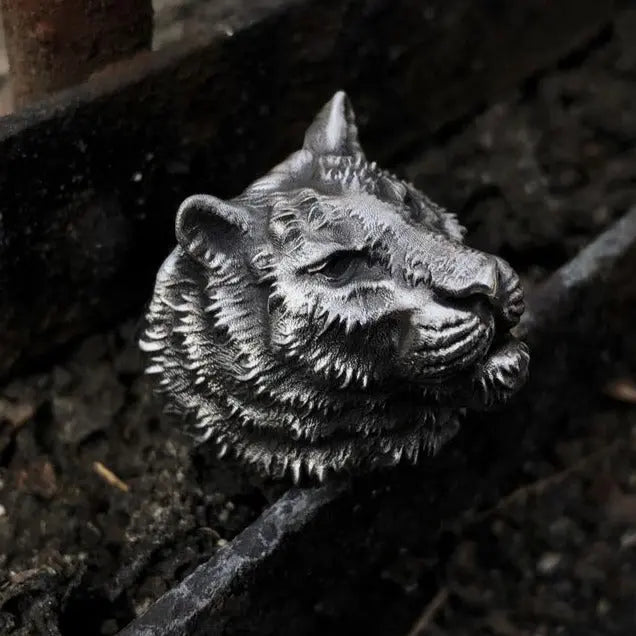 Wild Tiger Silver Ring - Vrafi Jewelry