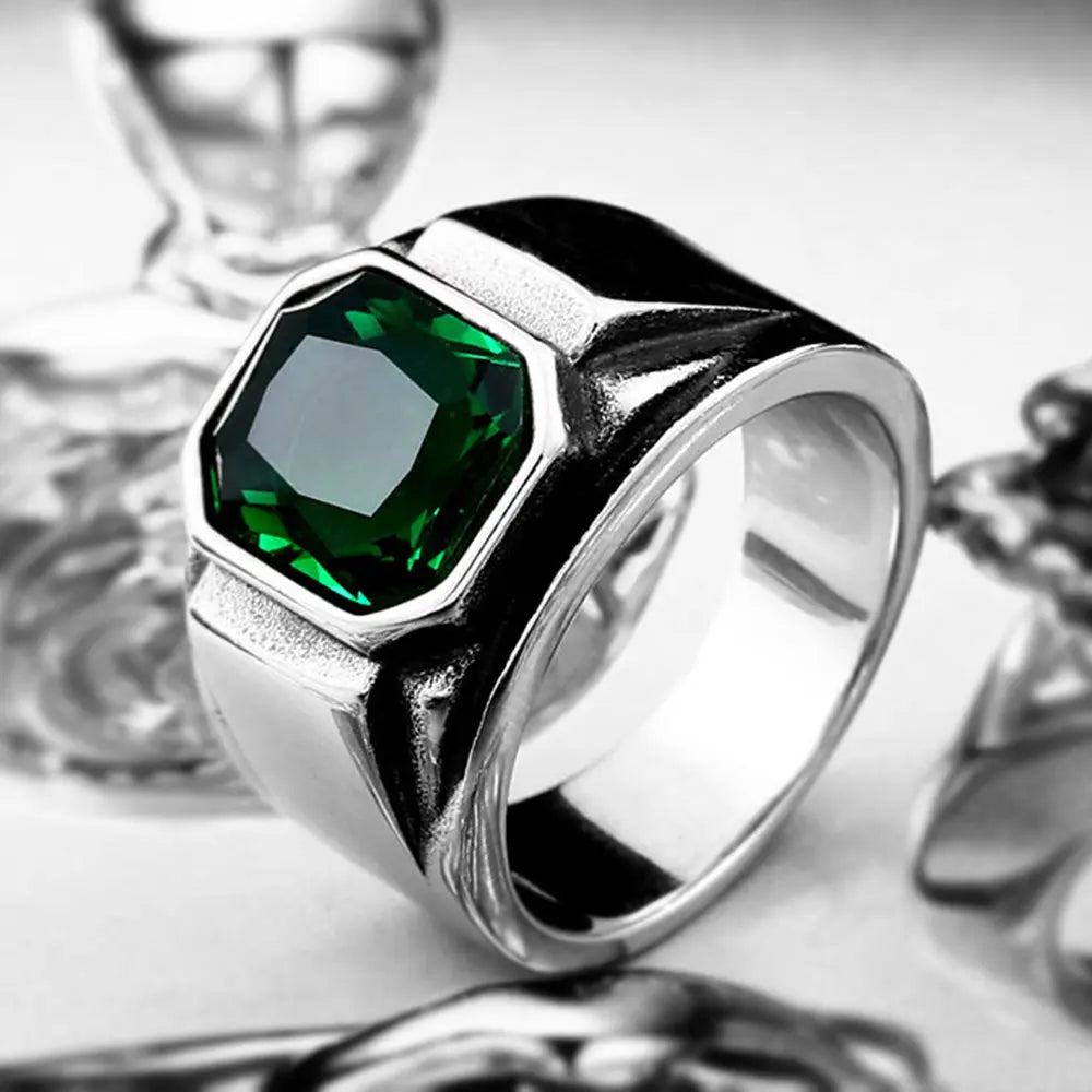 Zircon Stone Stainless Steel Simple Ring VRAFI