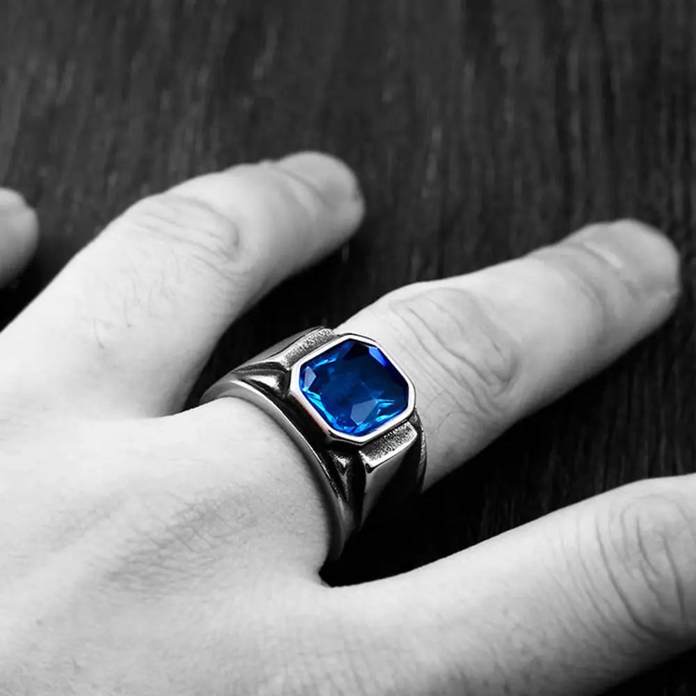Zircon Stone Stainless Steel Simple Ring VRAFI