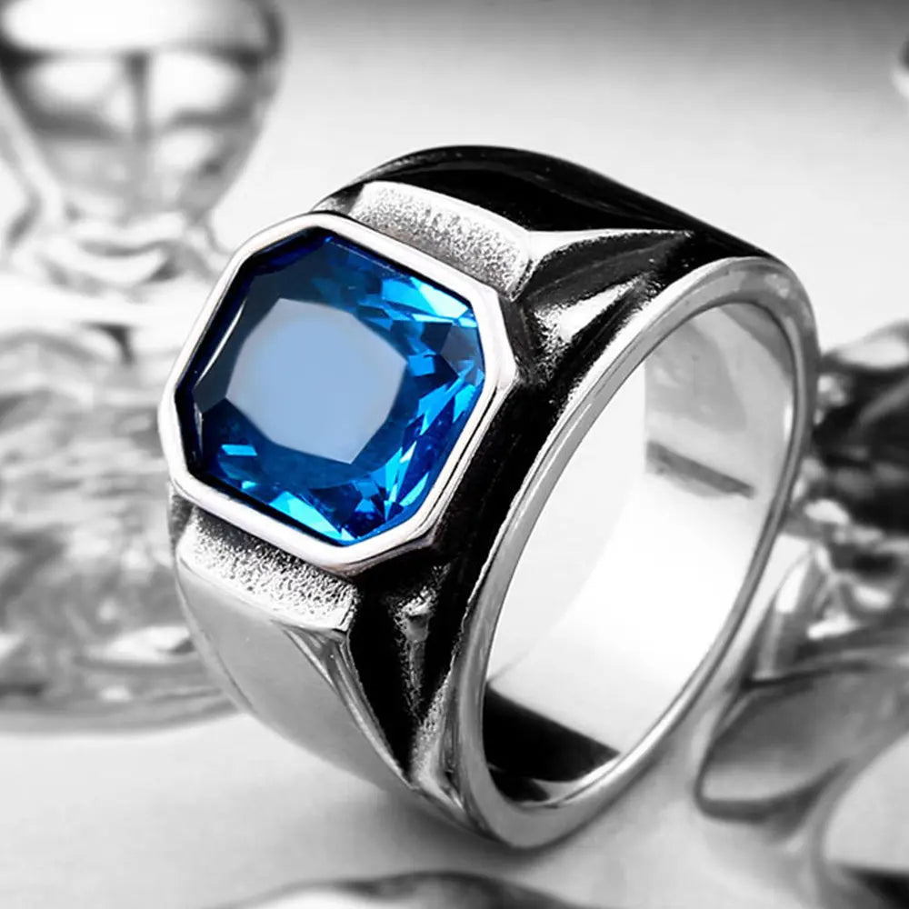 Zircon Stone Stainless Steel Simple Ring VRAFI
