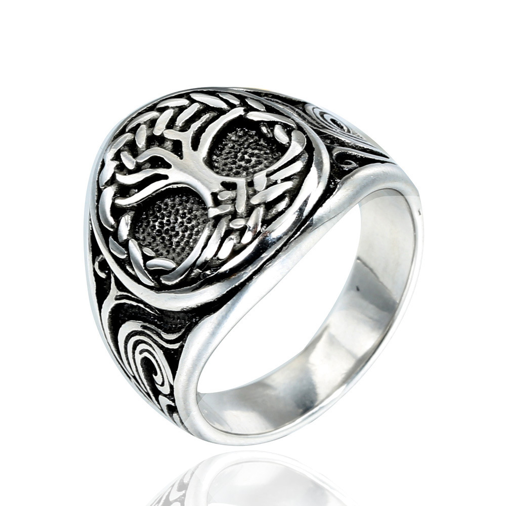 Textura De Flor Con Anillo De Acero Inoxidable Esmaltado