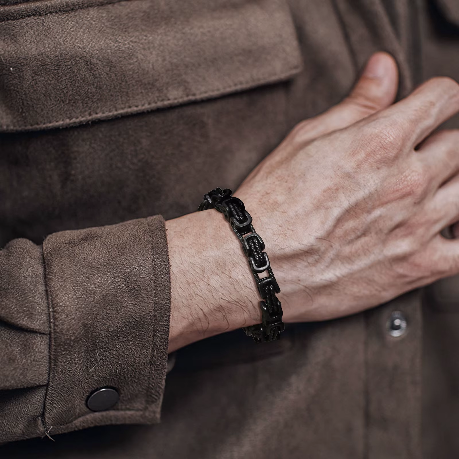 Classic Woven Link Stainless Steel Bracelet