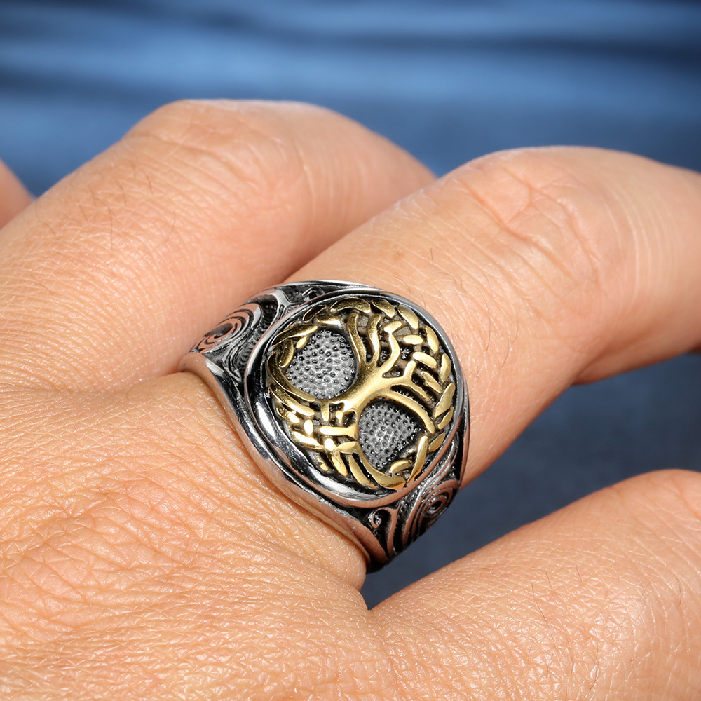 Textura De Flor Con Anillo De Acero Inoxidable Esmaltado