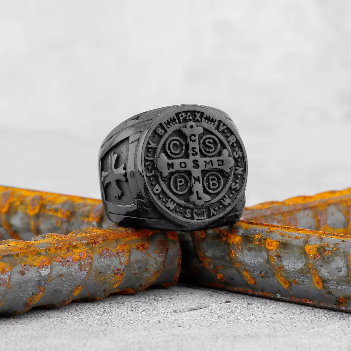 Saint Benedict Cross Stainless Steel Ring