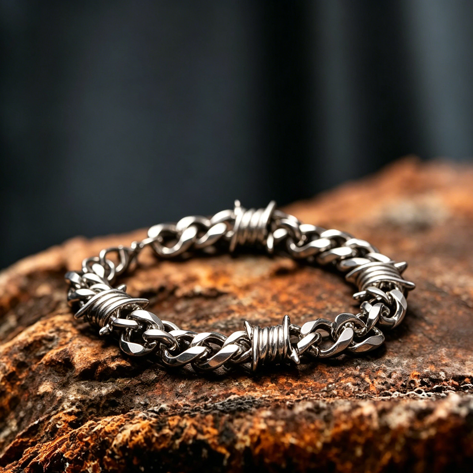 Barbed Wire Stainless Steel Bracelet