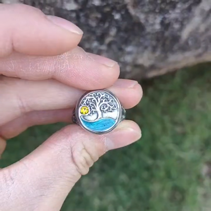 Bague en acier inoxydable en forme de corps 3D