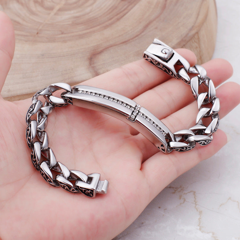 Diamond Latin Cross Stainless Steel Bracelet - VRAFI