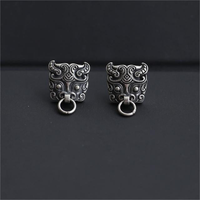Bull Devil Round Earring - Vrafi Jewelry