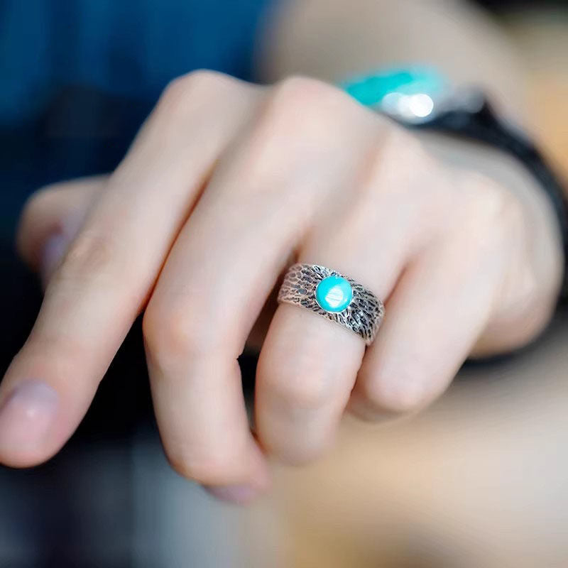 Anillo de acero inoxidable con forma de cuerpo 3D