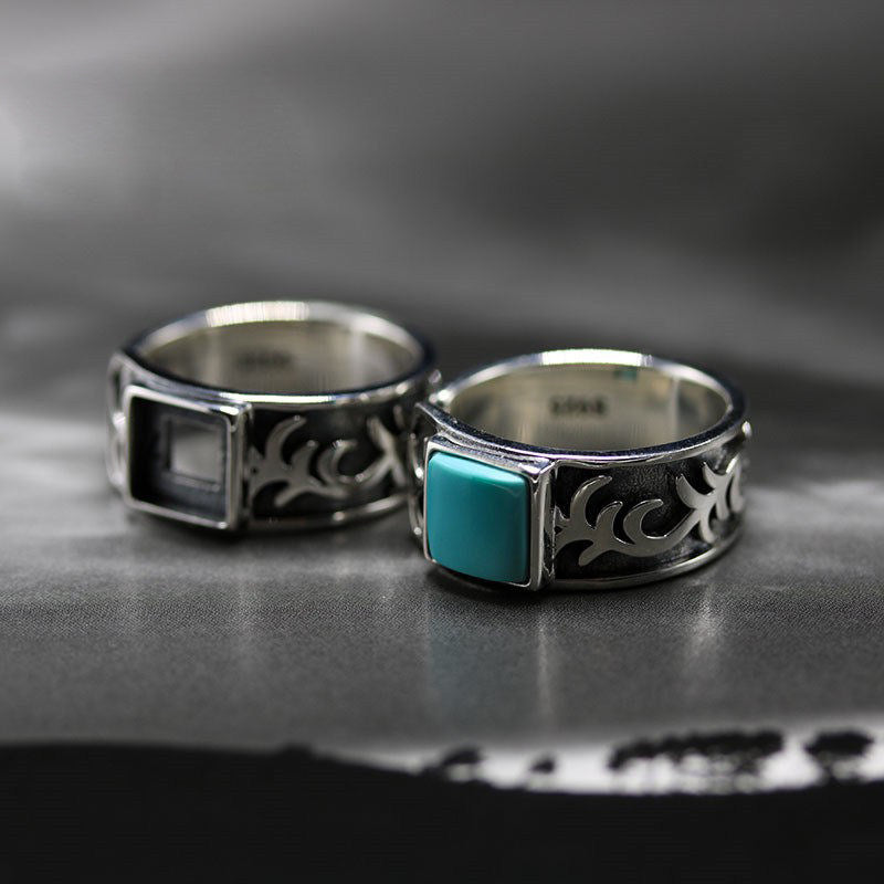 Anillo de acero inoxidable con forma de cuerpo 3D