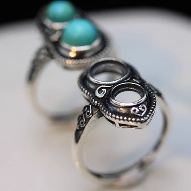 Anillo de acero inoxidable con forma de cuerpo 3D