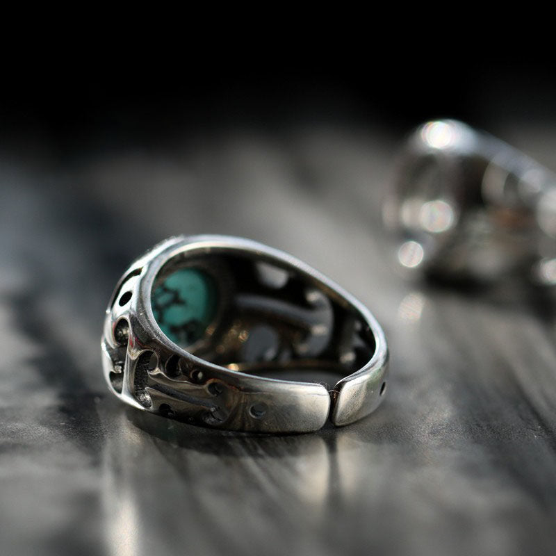 Anillo de acero inoxidable con forma de cuerpo 3D