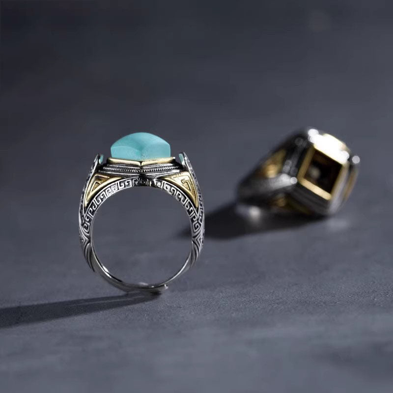 Anillo de acero inoxidable con forma de cuerpo 3D
