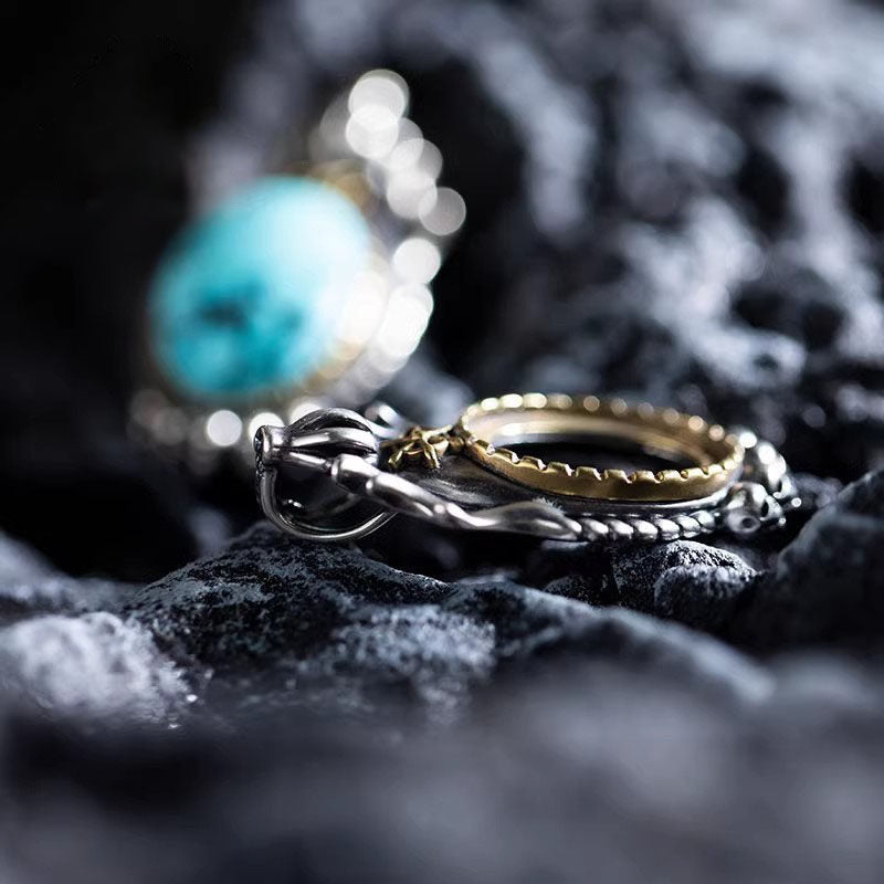 Anillo de acero inoxidable con forma de cuerpo 3D