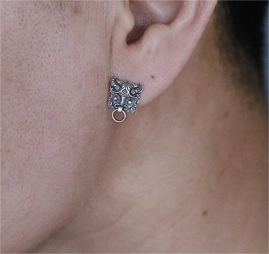 Bull Devil Round Earring - Vrafi Jewelry