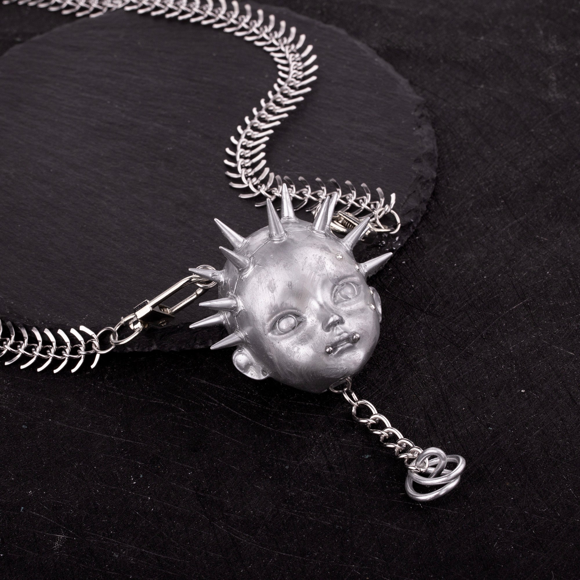 Futuristic Punk Titanium Steel Bone Chain