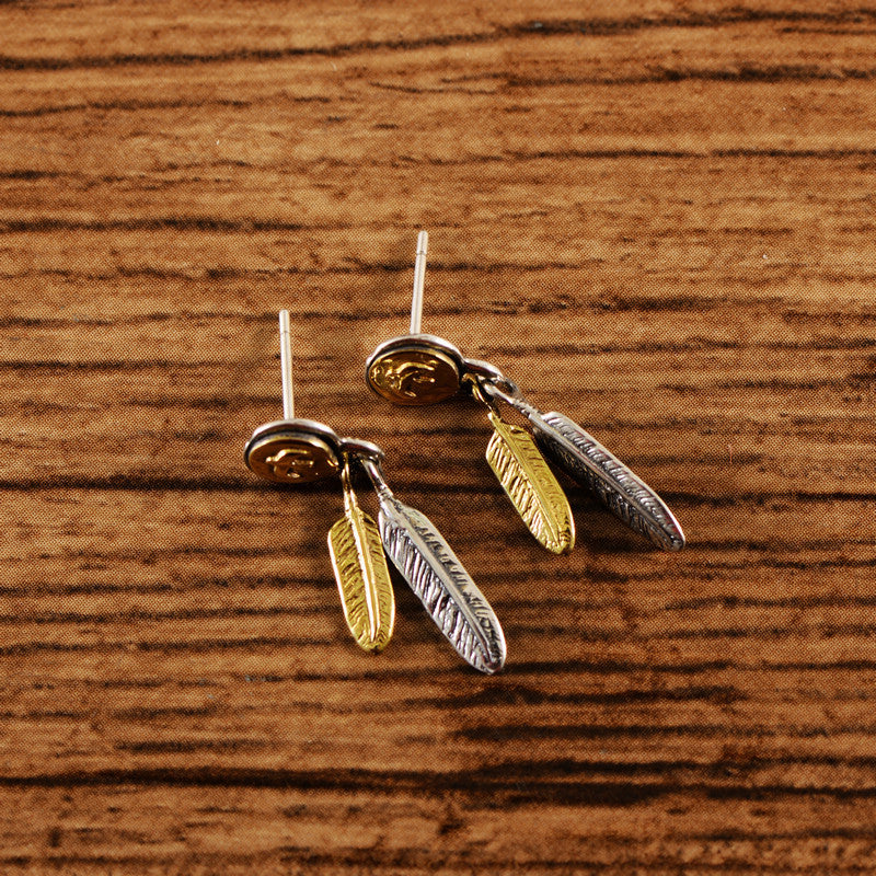 Seagull Feather Stud Earrings